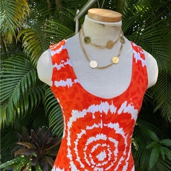 Orange tie dye dress SUMMER - Picture 2 of 5